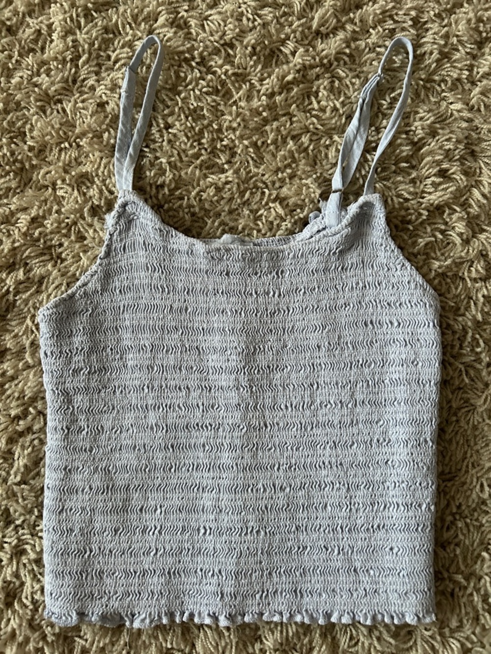John Galt Smocked Tank Top — Light Blue Size XS